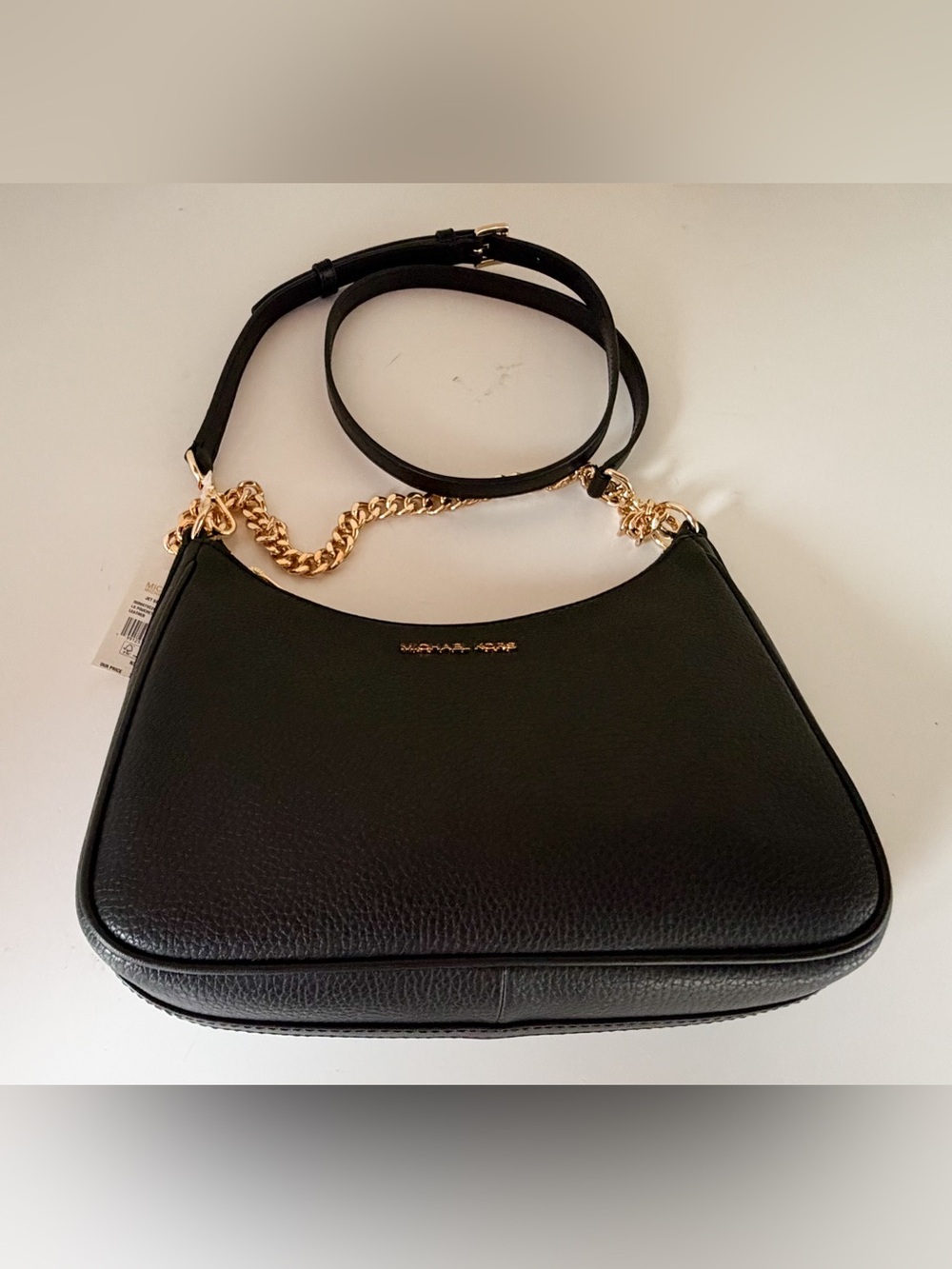 Michael Kors Jet Set Travel LG Pouchette Shoulder Chain Crossbody Bag Black - Picture 9 of 15